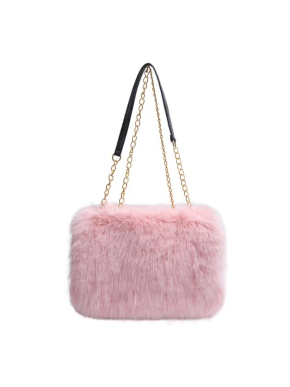 Fluffy Faux Fur Crossbody Bag Chain Strap Fuzzy Purse